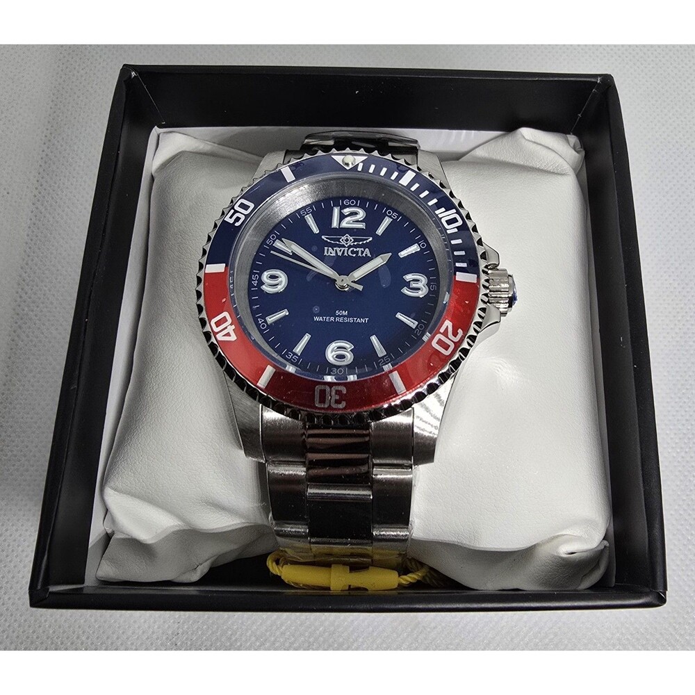 Invicta Specialty Rowan Men's Watch 40mm Steel Blue Red Bezel 69482 Brand New